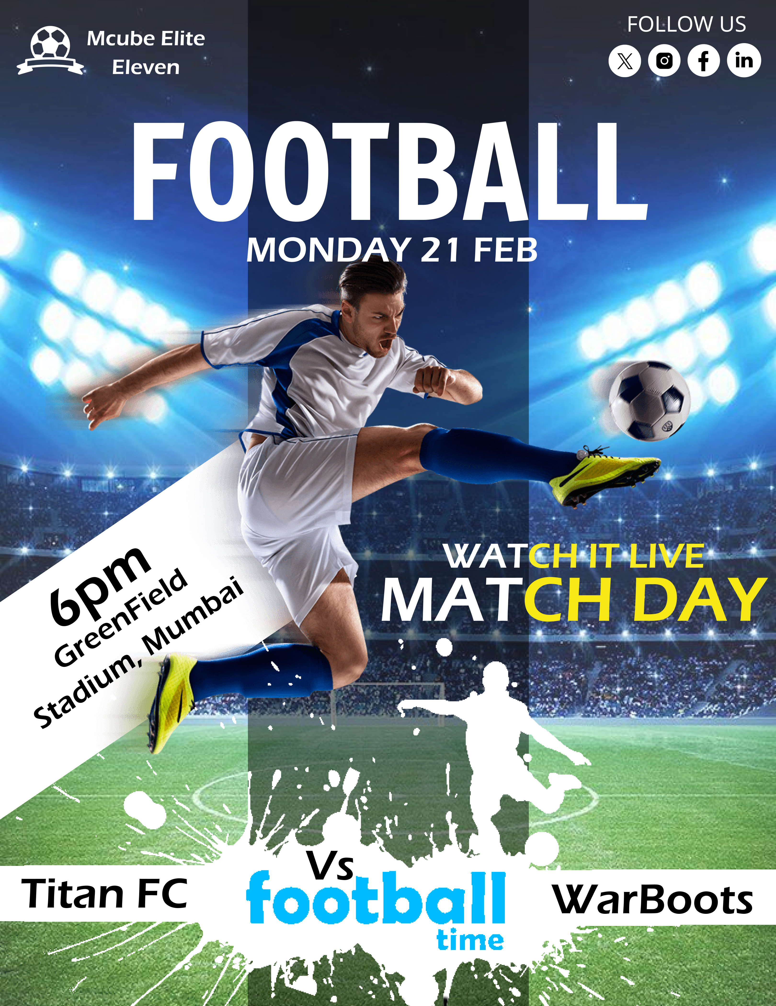 Football – Sports Event Poster Design sports event template