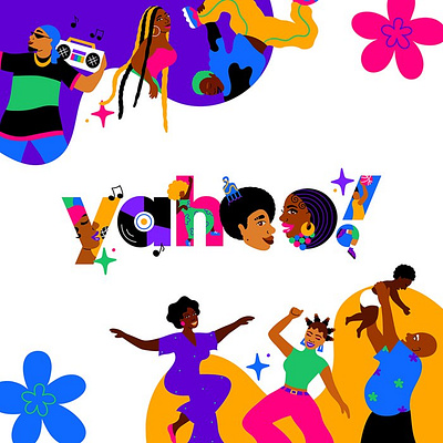 Yahoo Celebrate Black History Month X Alyah Holmes colourful contemporary design graphic design logo yahoo!