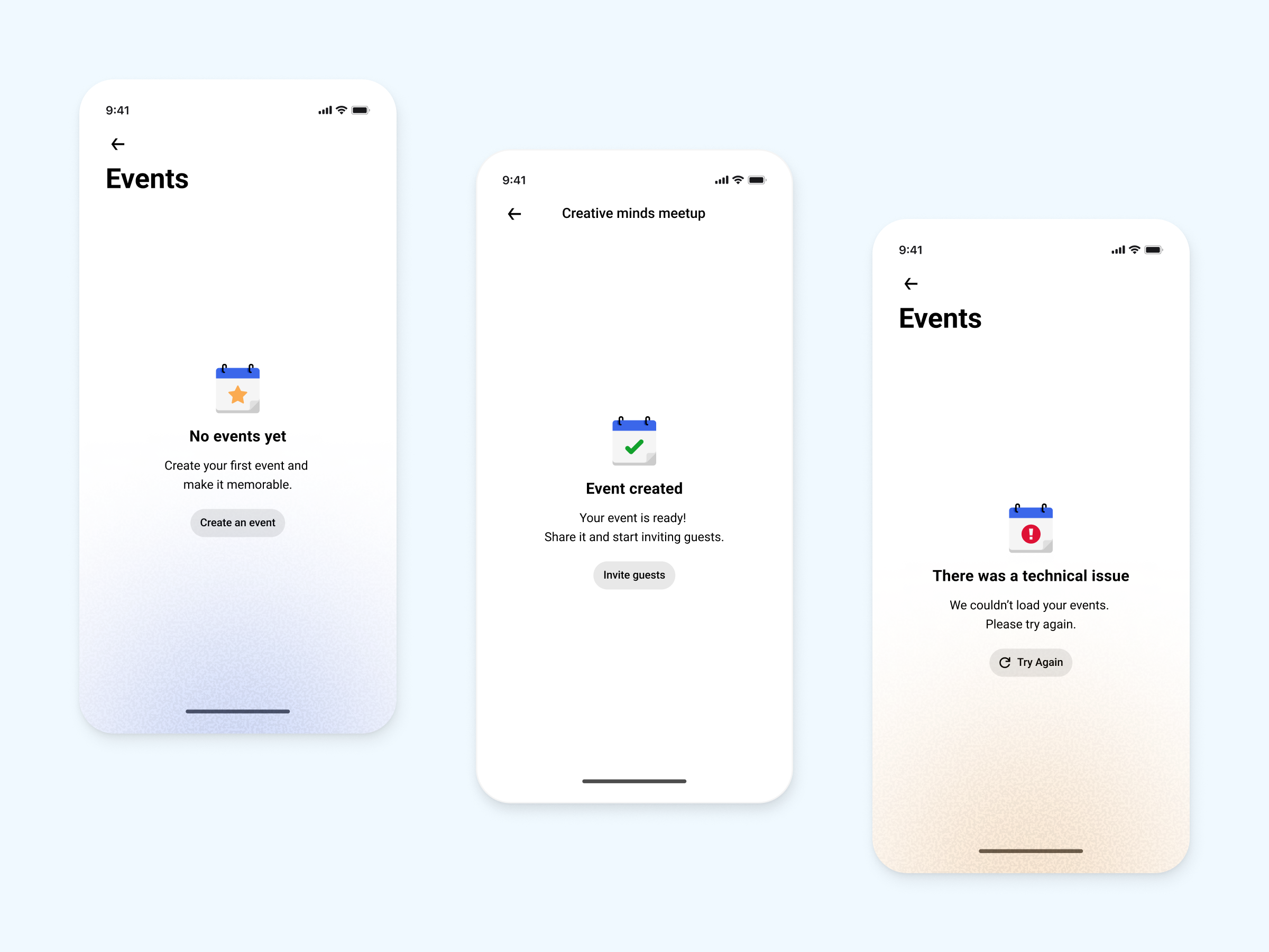Empty states that speak with empathy. appdesign