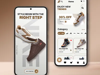 Wear It Shoe App app layout design ui e commerce app e commerce design figma home screen of app mobile app design shoe app splash screen ui