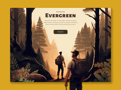 Evergreen concept design figma illustration landing ui ux webdesign