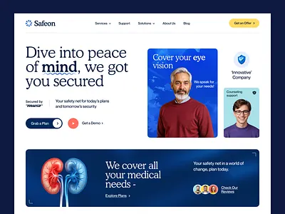 Safeon - Insurance Company Website business insurance car insurance corporate insurance finance health insurance house insurance insurance website landing page landingpage life insurance privacy protection risk management safety security web design webdesign website design website designer