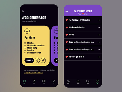 Workout of the day and ♥ WODs for a fitness (CrossFit) app ai app crossfit crossfit app design fitness fitness app ios iphone mobile sport ui wod workout workout of the day