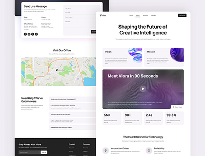 Viora About Page – AI Technology Website UI Figma about page ui ai branding ai tech website aiui template clean layout design contact page design figma template minimalist web design responsive ui team showcase ui technology ui ui design figma ui inspiration ui showcase ui trends user friendly form ux design inspo viora figma