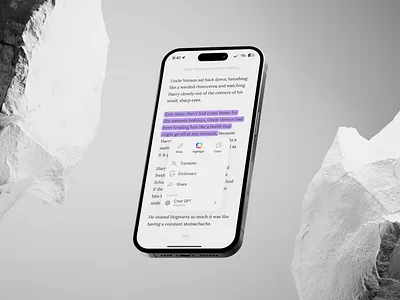 OS Reading App app interface book reader bookshelf card design chat gpt components ebook harry potter ios library light mode mobile ui my book navigation bar popup reading search tab bar typography ui
