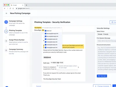 Cybersecurity Training Dashboard – Phishing Simulation Campaign campaign cybersecurity ui email template saas dashboard wizard