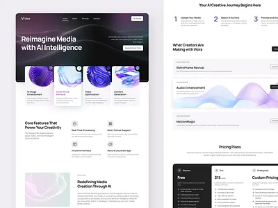 Viora Homepage – AI Technology Website UI Figma ai technology ui ai ux clean design desktop design figma design figma for web homepage template landing page design mobile ui modern ux design responsive tech site tech homepage ui figma ui inspiration ui showcase ui trends ui ux inspo user focused layout