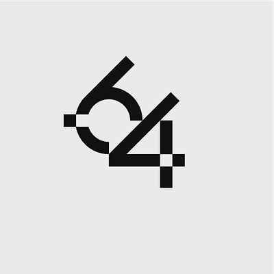 64 monogram 64 branding design graphic design illustration logo logo numbers logotype minimal monogram numbers symbol typography