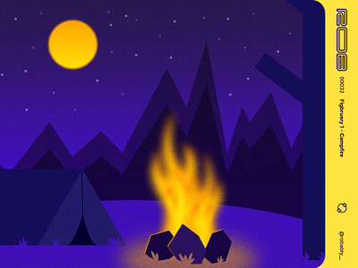 00032 - Figbruary 1 - Campfire campfire camping figbruary figbruary 2023 illustration vector