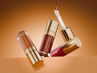 RAS Luxury - Superplump lip oil gloss 3d modelling 3d render aboxagency branding design lipoilgloss mockup product render rasluxury rendering shopify visualization