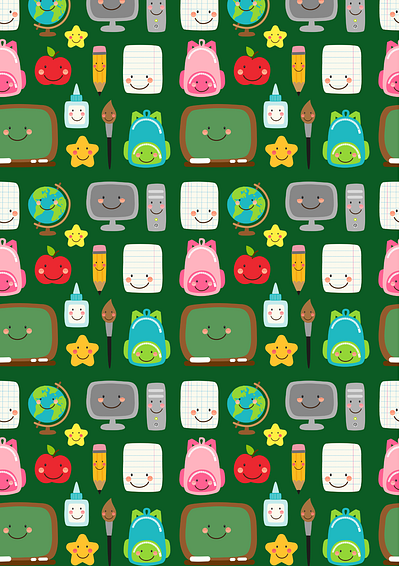 Patern back to school branding design graphic design illustration pattern poster vector