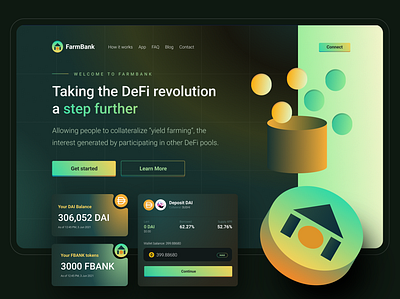 FarmBank: Website Design, Logo, Illustration analytics app branding crypto dashboard design fintech icon illustration logo tech ui website design