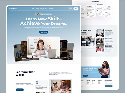 Online Learning Platform app website creative landing page creative website e learning website education website education website website landing page learning management system learning platform modern website promo website simple website student platform university landing page web design