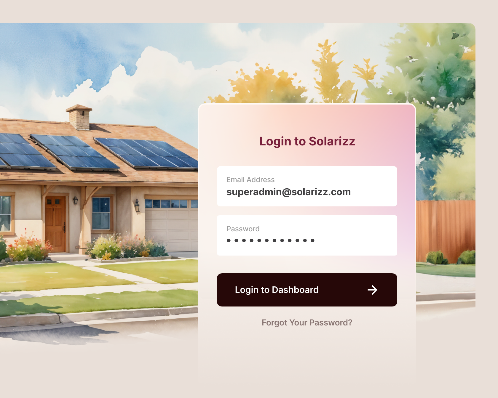 Solarizz Login Screen login login screen ui ui design web app
