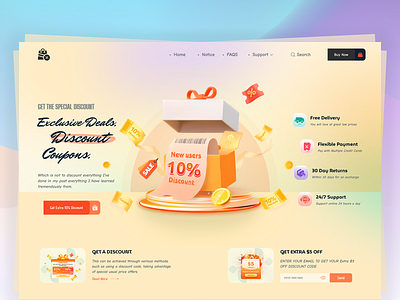 Get a Discount Header Style card clean discount money newsletter send wallet
