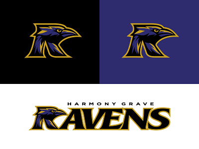 Ravens: School logo badge branding design football graphic design illustration illustrator logo raven school sports vector vectors