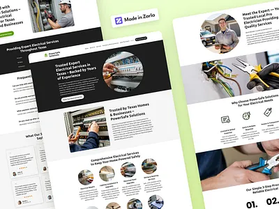 PowerSafe Solutions - Zarla Electrician Website Template ai website builder electrical website electrician website local business small business web builder website design wix zarla