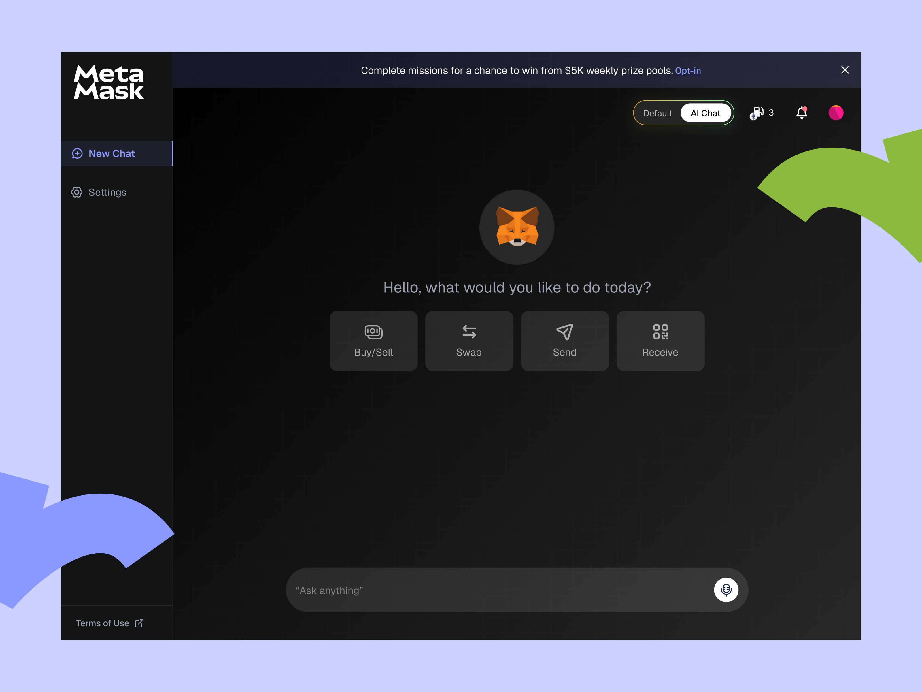MetaMask AI Chat with Smart Portfolio Assistant ai artificial intelligence chat interactions design gpt landing landing page metamask ui uiux ux web app web design