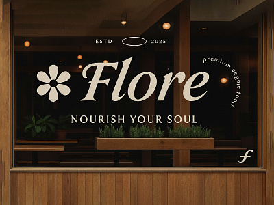 Flore – Premium Veggie Food Branding branding minimal restaurant storefront typography window