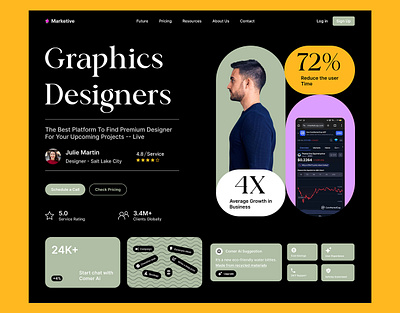 Hero section design branding design graphic design illustration mobile app ui ux website