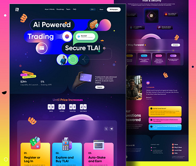 Custom AI Crypto Trading Website – Designed & Developed ai website crypto website frontend memecoin website ui design uiux user interface website design