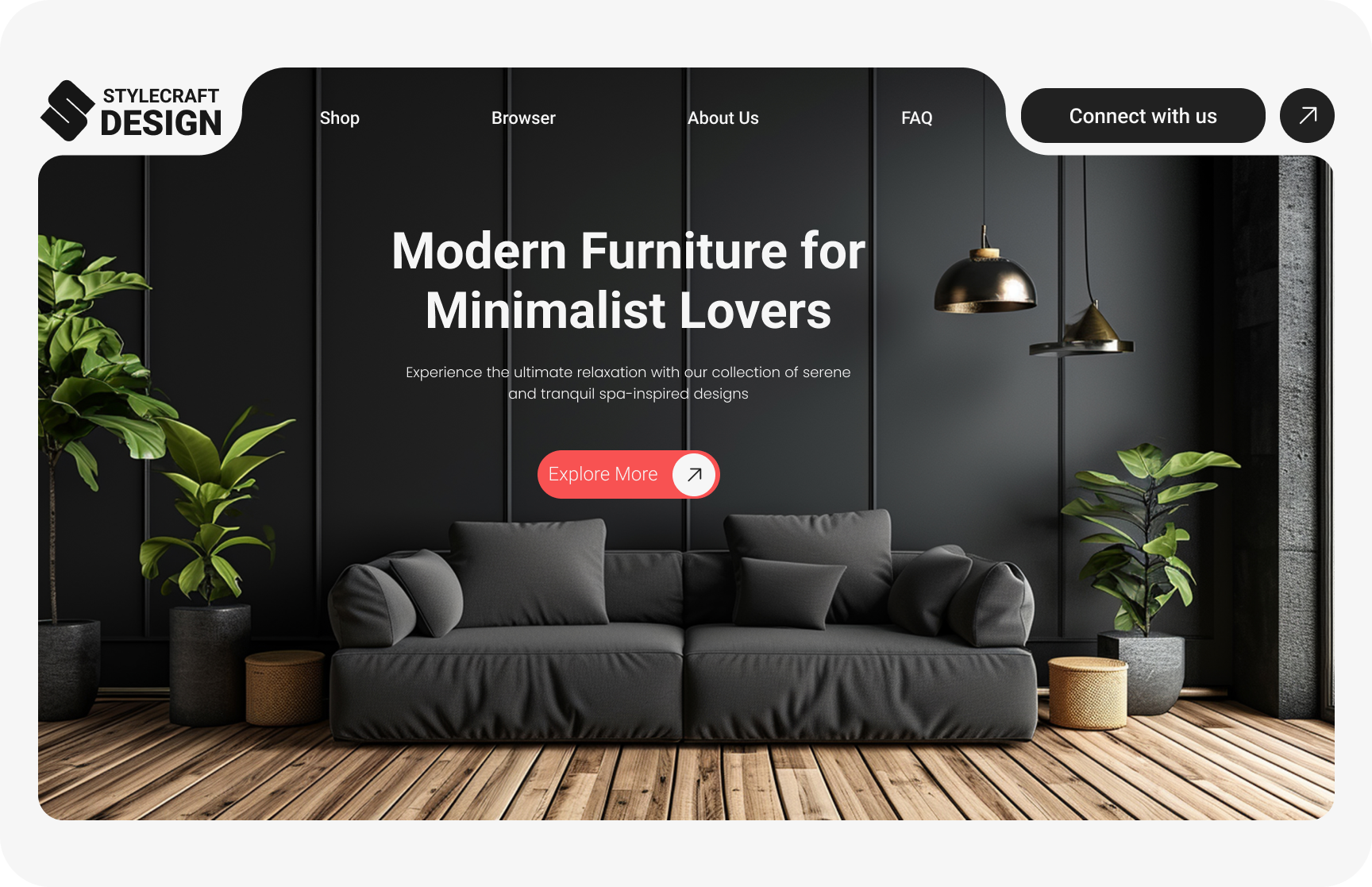 Landing Page figma furniture graphic design hero section landing page product design ui uiux user interface ux web design