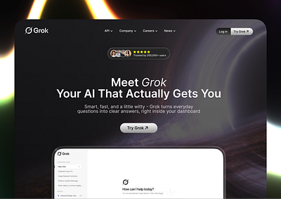 Grok's Hero Redesign dailyui design designing graphic design herodesign ui uidesign uiux ux