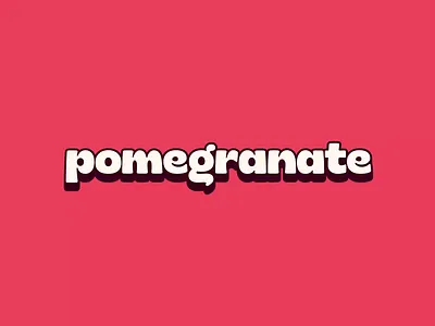 Pomegranate Wordmark animation branding extruded font graphic design logo motion graphics pink red retro shadow typography wordmark