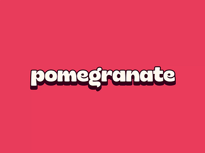 Pomegranate Wordmark animation branding extruded font graphic design logo motion graphics pink red retro shadow typography wordmark