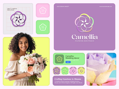 Camellia & Co. flower boutique brand logo adobe illustrator brand identity design branding design graphic design illustration logo print design typography vector