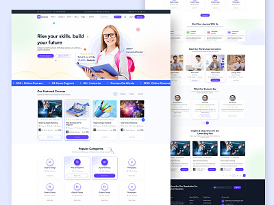E-learning online course education website cleanui courseplatform education elearning homepage interactiondesign landingpage learningplatform modernui nayem nayemuddin onlinelearning productdesign responsive studyapp uidesign uxdesign webdesign