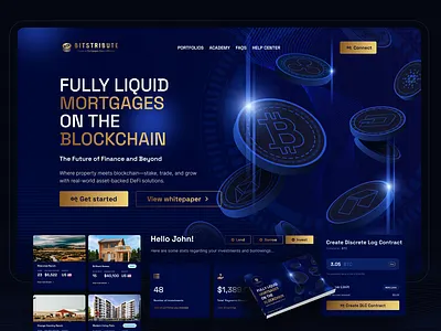 Bitstribute: Website Design, UI/UX Design analytics app branding crypto dashboard design finance fintech real estate ui website design