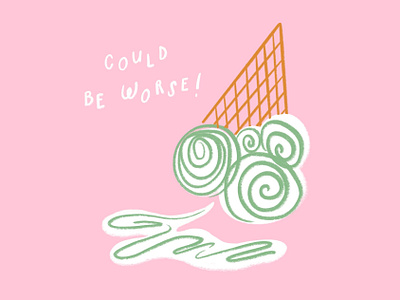 *plays Alanis Morisette "Ironic" on repeat* 🎶🍦🎧 cold design doodle funny ice cream illo illustration lol sketch spill