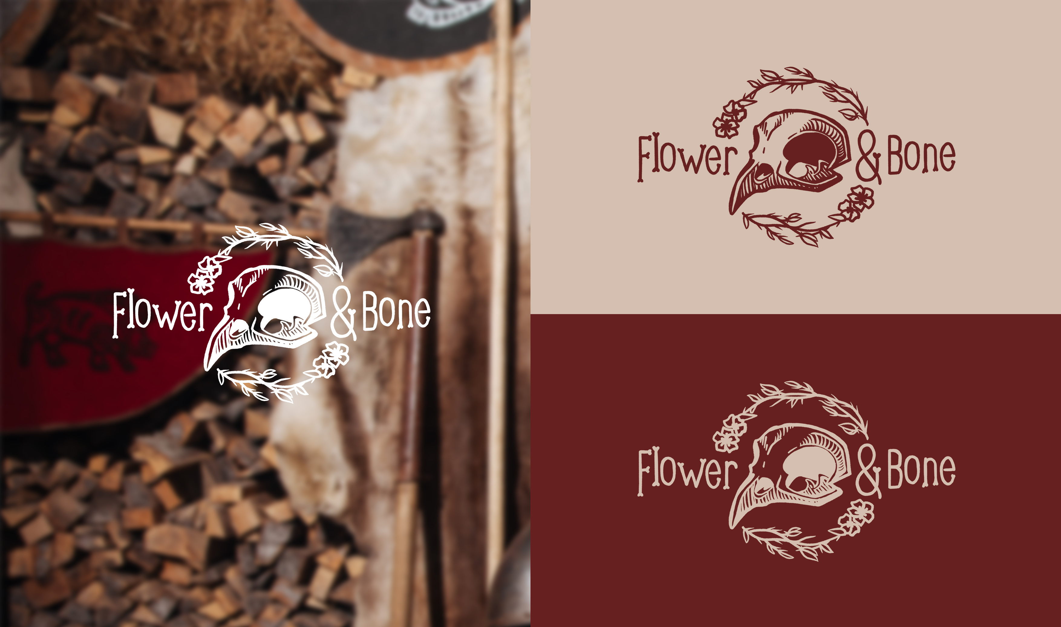 Flower & Bone Photography branding graphic design logo