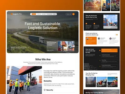 Modern & Sustainable Logistic Website Design business website car rental website elegant website figma designer figma to webflow figma website design logistic website modern website design transport business transport website uiuxdesigner ux designer webflow website website mockup