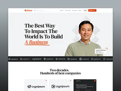 Orion - Venture Capital for Startup Growth capital design economy finance finance website funding landing page ui ui ux ui ux design venture venture capital venture capital website venture website web web design website