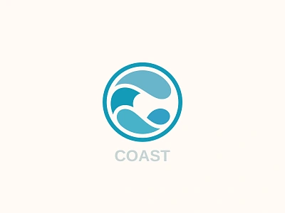 Coast Logo beach brand branding c font logo logotype ocean sea water wave