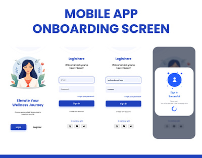 Mobile App Onboarding Screens (Wellness App) mobile app onboarding screen ui ux wellness app