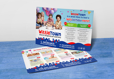 WittleTown brochure card design graphicdesign marketing postcard