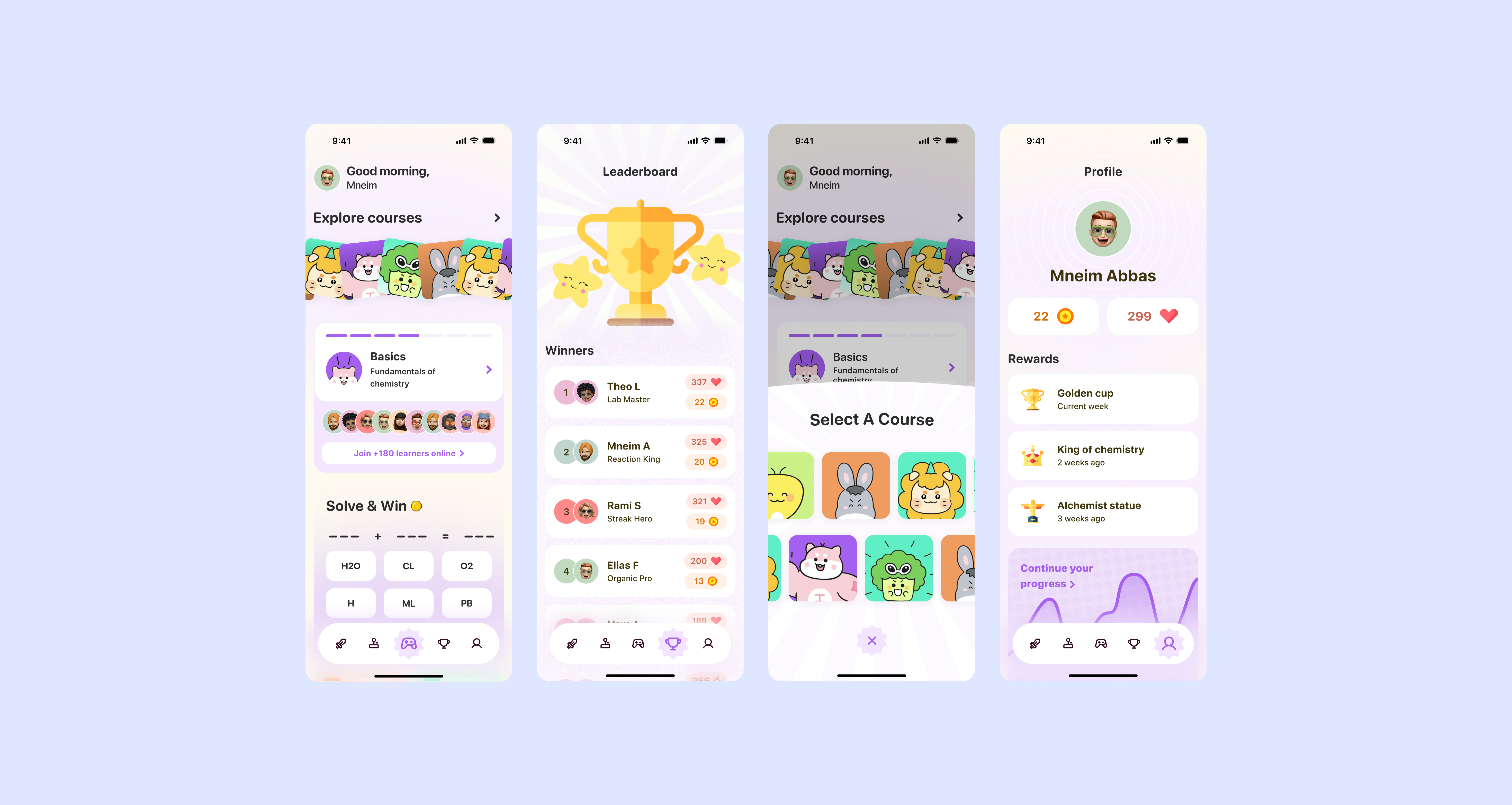 Gamification app gamification learn mobile reward ui