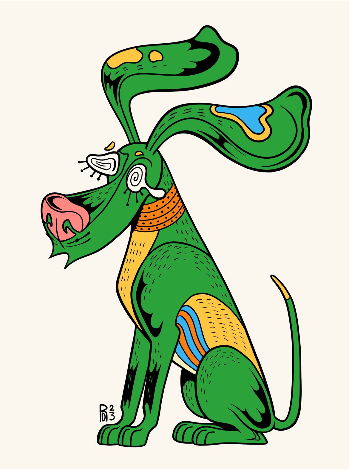 Green dog animal dogs illustration lifestyle pets