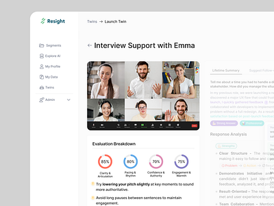 Interview Support | SaaS | Dashboard ai analytics b2b b2c dashboard description finance guide interview meeting saas support visual interface zoom