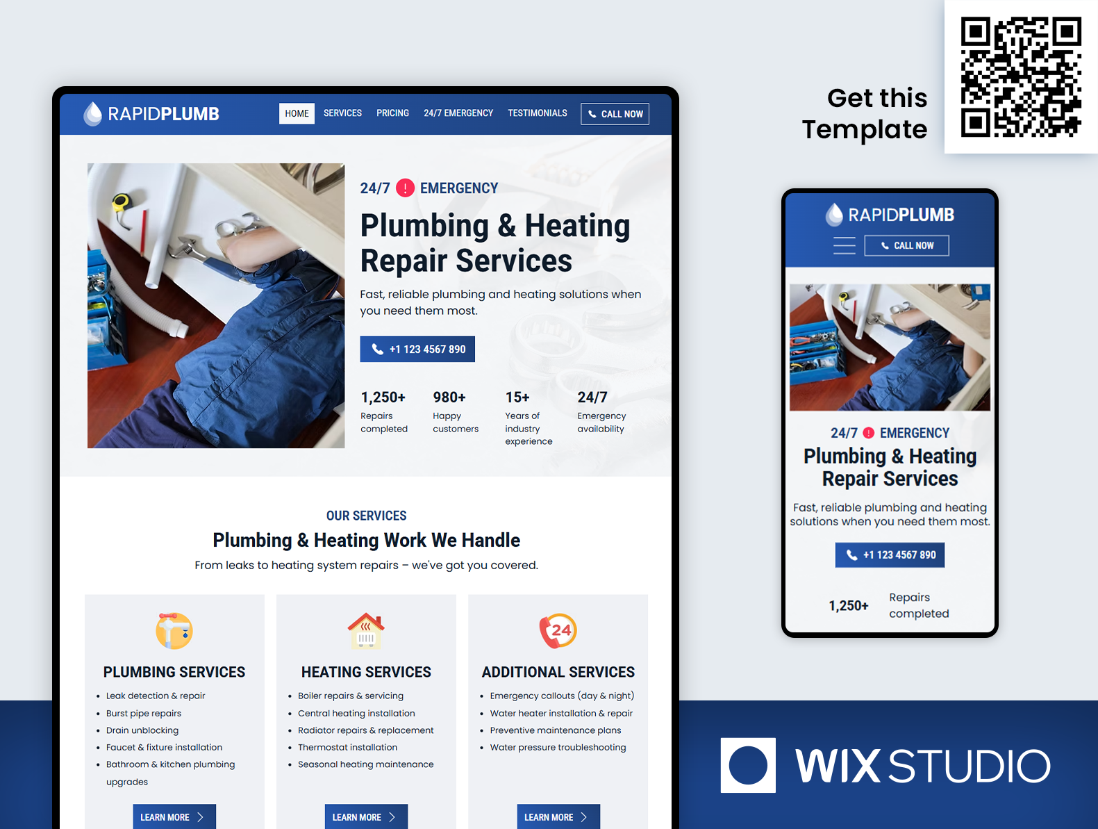 Plumber - Wix Studio Website Template air conditioner website contractor contractor website handyman local contractor local handyman local small business plumber plumber template plumber website plumbing plumbing website service services small business website website design wix studio wix studio website wix studio website template wix template handyman