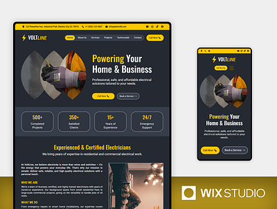 Electrical Services - Wix Studio Website Template beautiful website contractor electrical electrical service electrical website electrician electrician website template handyman handyman service handyman website local electrical tradesman power and wiring website wix studio wix studio website wix studio website template