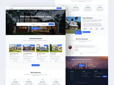 Real Estate Website clean website figma graphic design minimal design real estate real estate website realestate uidesign webdesign website
