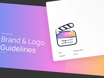 Film Crew Pro β Brand & Logo Design 2025 brand identity branding clapboard clapboard logo creative logo doodle logo doodle style film film logo logo logo design management logo modern logo movie logo playful logo professional logo software logo