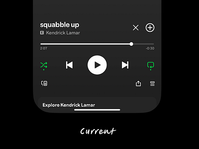 Spotify iOS UI Refinement - Before and After concept design gradient ios iphone kendrick lamar mobile music redesign refinement spotify streaming ui update ux