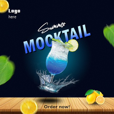 Summer Mocktail Editing adobe adobe photoshop branding design graphic design lemon marketing mocktail simple editing socialmedia poster summer special ui
