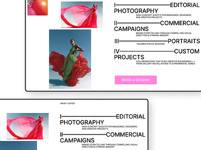Portfolio Website — Services Section creative typography figma landing page list portfolio website services section tilda typography web design webflow website design