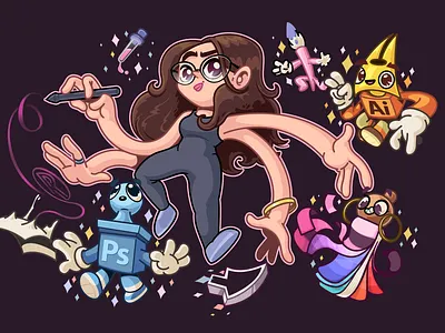 Multi task brain branding brazil character color design fun illustration sao paulo thunder rockets ui